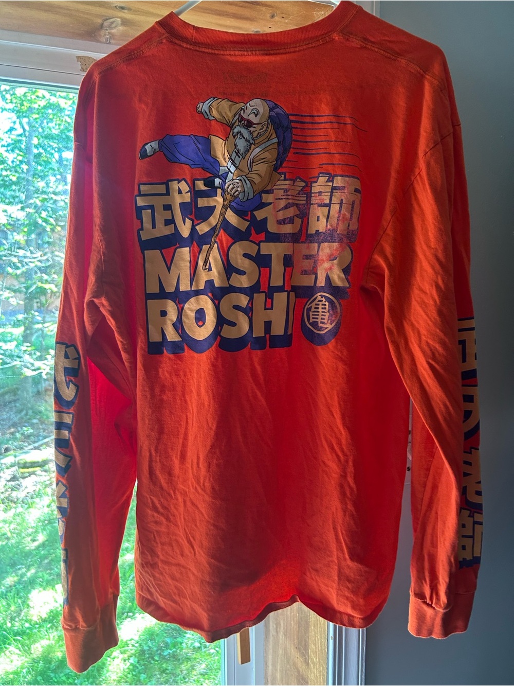 Hot Topic Master Roshi Graphic Long-Sleeve Shirt - Orange and Blue